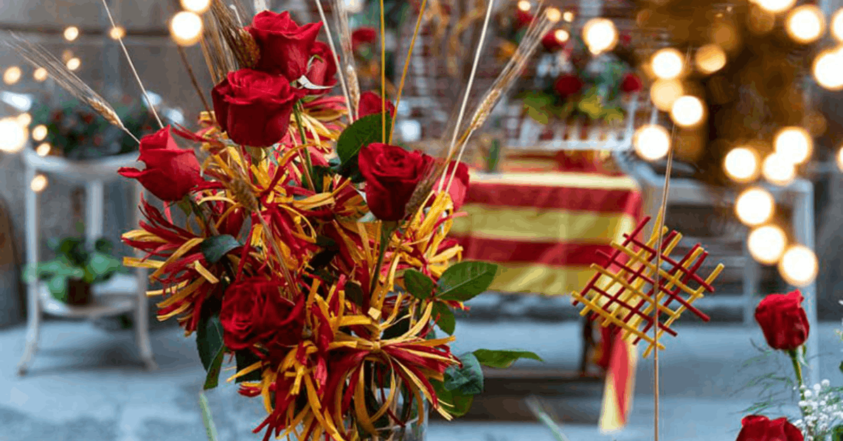 Rosas rojas que tradicionalmente se regalan en la Diada.