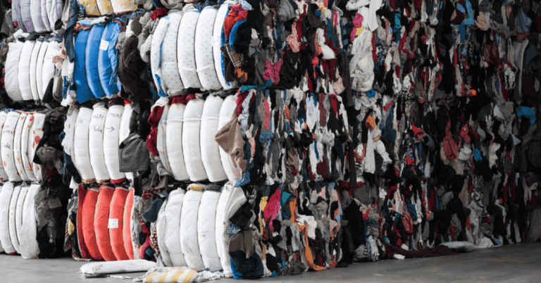 Desechos textiles recolectados para ser incinerados.